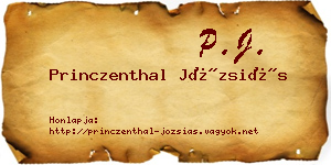 Princzenthal Józsiás névjegykártya